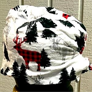 Reindeer & Christmas Tree Adjustable Scrub Cap